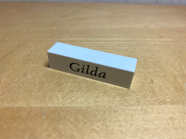 New - Plaque Display Eberhard & Co - Gilda - White Plastic - 1 5/8x0 3/8x0 3/8in