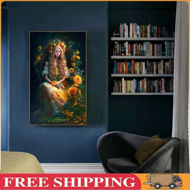 Paint By Numbers Kit DIY Flower Girl Oil Art Picture Craft Home Wall Decor(2) ~