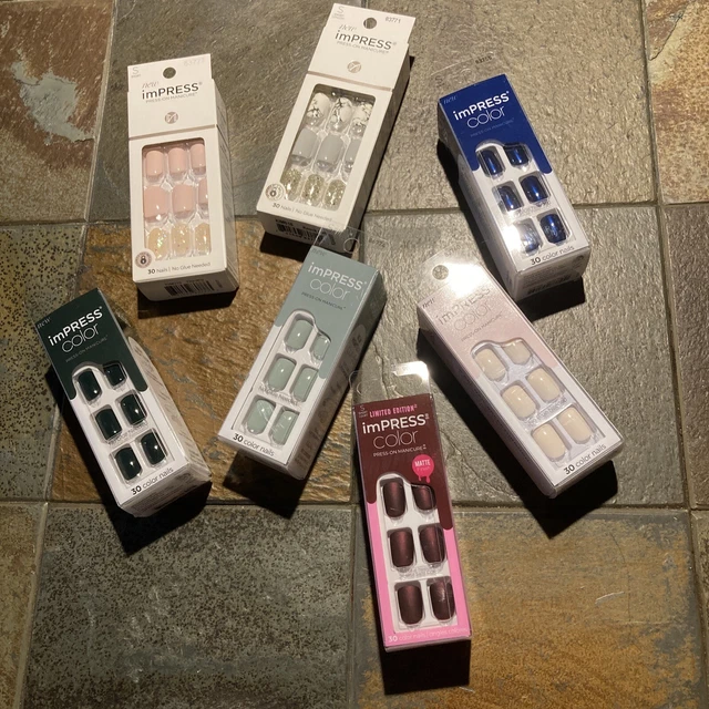 7 New Pkgs Kiss Impress Press On Manicure Nails Variety 7 New Pkgs Kiss Impress Press On Manicure Nails Variety