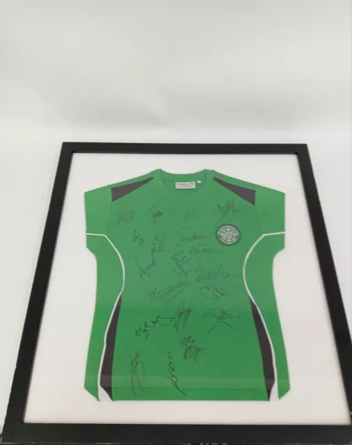 Signed Celtic Shirt In Frame Various Players SFPL Scottish Football Memorabilia
