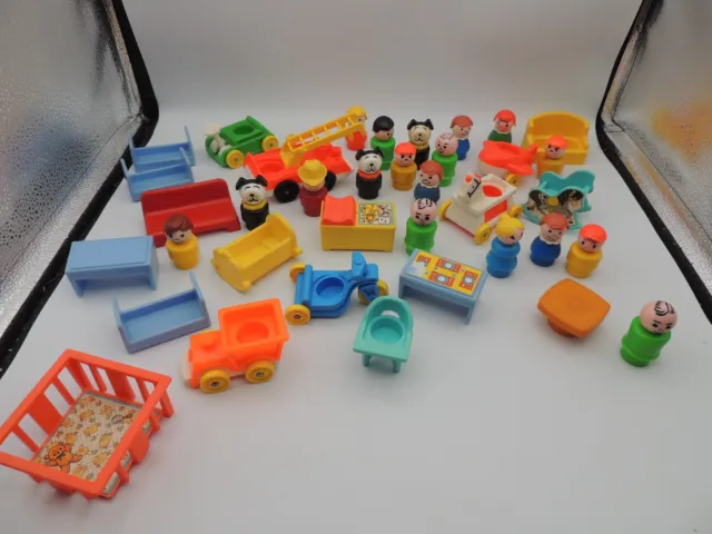 Fisher Price - Little People - Lot Figurines et Accessoires - Jouet Vintage