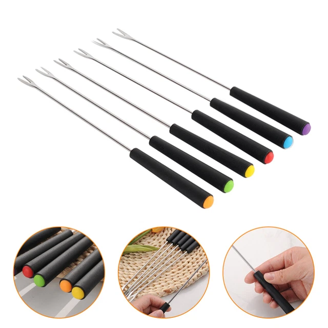 6 pz bastoncini per barbecue utensili da cucina forchetta frutta formaggio fonduta acciaio inox