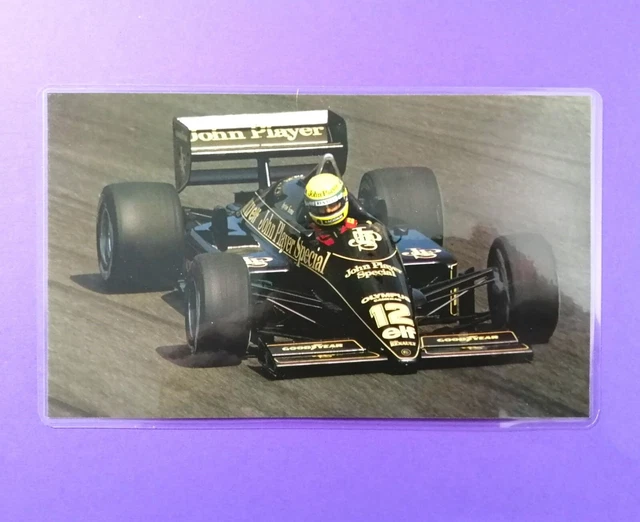 OLD DOUBLE PICTURE laminated, Ayrton Senna, John Player Lotus, Formula