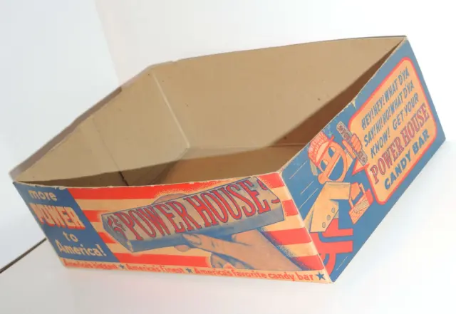 1930's-40's Power House Cardboard Candy Bar Advertising Store Display Box ~RARE!