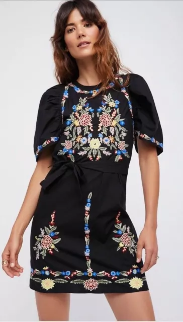 Free People The Evangeline Floral Embroidered Dress With Small~NEW 2