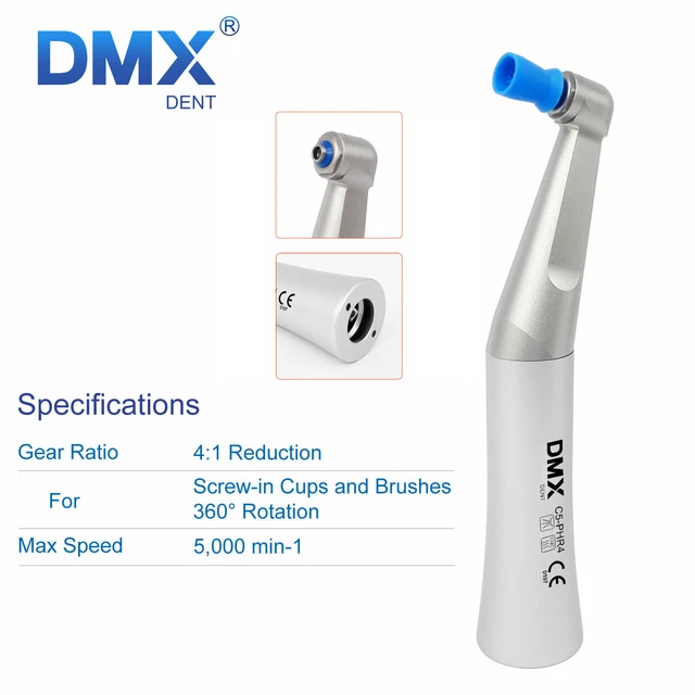Dental Prophy Contra Angle Handpiece - 1:1 Screw-in, NSK Style, Low Speed For Polishing