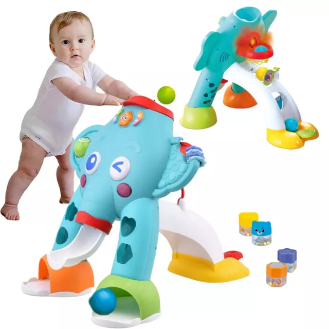 Kids Ball Popper Puzzle Toy Happy Elephant Play Ball Toy with Light and Sound