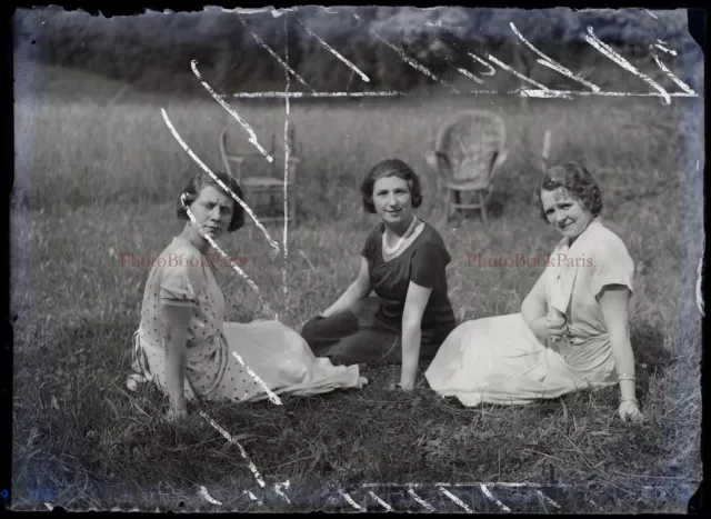 Photo NEGATIVE avec marques pour le montage Plaque de verre Stereo c1930