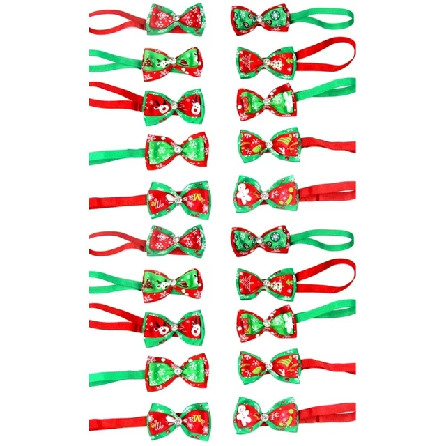 30 Pcs Dog Christmas Bow Tie Collar Fashion Neckties Cute Gift