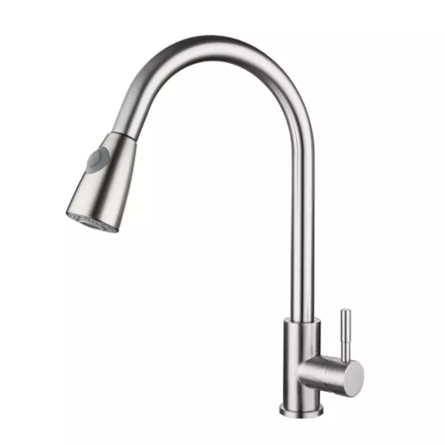 Kitchen Sink Faucet Stainless steel Single Handle Pull Down Sprayer Swivel Spout