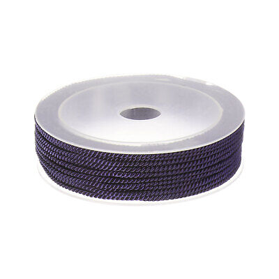 2 mm cordón de perlas de nailon cordón de nudo chino pulsera hilo, púrpura oscuro, 42 ft