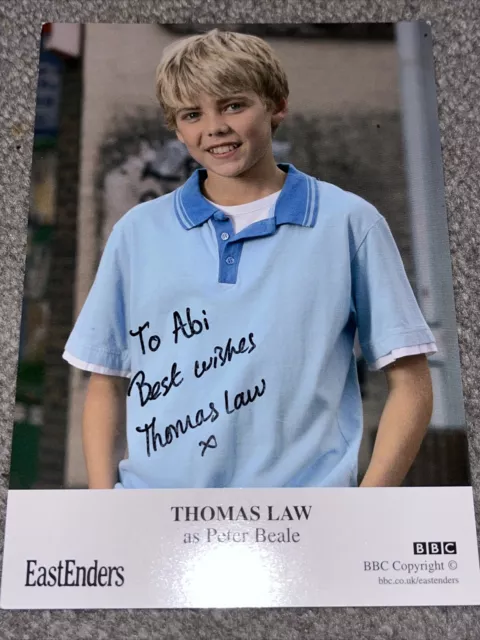 BBC EastEnders Peter Beale Rare Hand Signed Cast Card Thomas Law Autograph