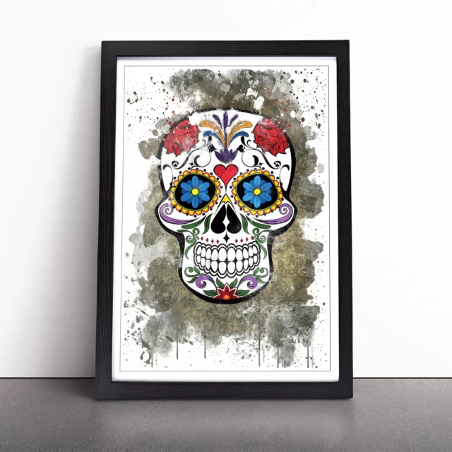 Sugar Skull Tattoo (6) V3 Wall Art Print Framed Canvas Picture Poster Home Decor