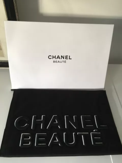 Luxus Chanel Beaute Kosmetik-Tasche, schwarz, Baumwolle *NEU*