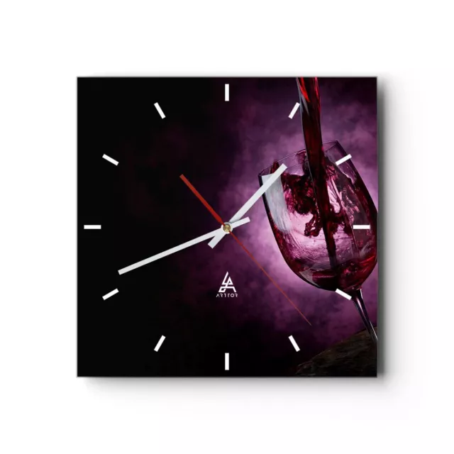 Wall Clock 40x40cm Glass Clock abstract alcohol bottle cocktail Non Ticking Art