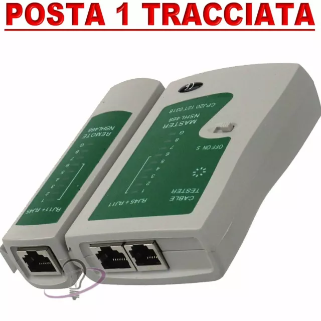 Tester Cavo Di Rete Lan Telefonico Rj45 / Rj11 / Rj12 Network Ethernet