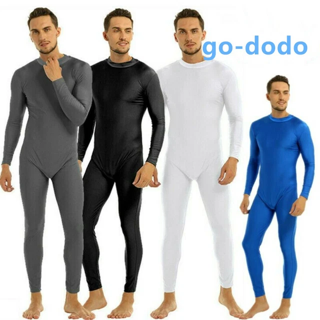 MENS SPANDEX FULL Body Leotard Bodysuit One Piece Unitard Jumpsuit