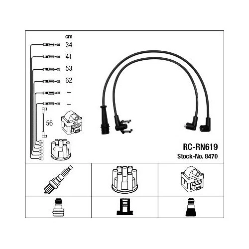 1 Kit de câbles d'allumage NGK 8470 convient à RENAULT VOLVO DACIA