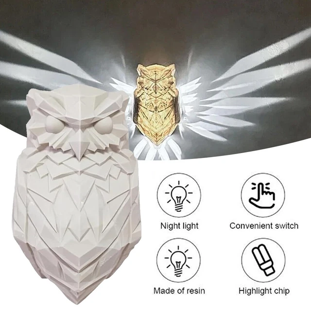 OWL WALL LIGHT 3D Printing LED Decorative Light For Bedroom Living Room