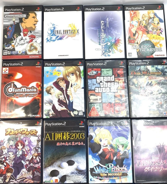LOT OF 12 SONY Play Station 2 JAPANESE GAME A GO  DINOSAUR FF DRUMMANIA SOCCER