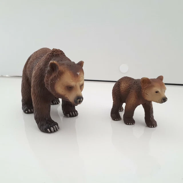 Lot De 6 Figurines Schleich Animaux Sauvages : Pandas, Ours Bruns, Ours Polaire