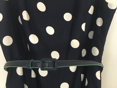 Planet Navy and White Spotted dress with belt