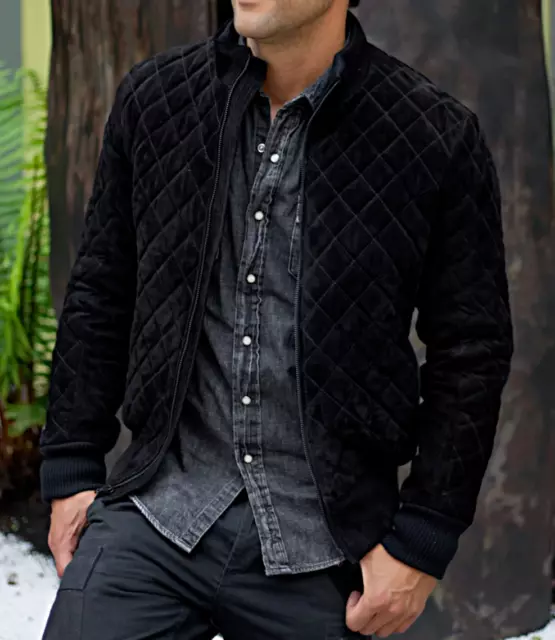 New Black Leather Jacket Men Pure Suede Slim Fit Flight/Bomber Size S M L XL XXL