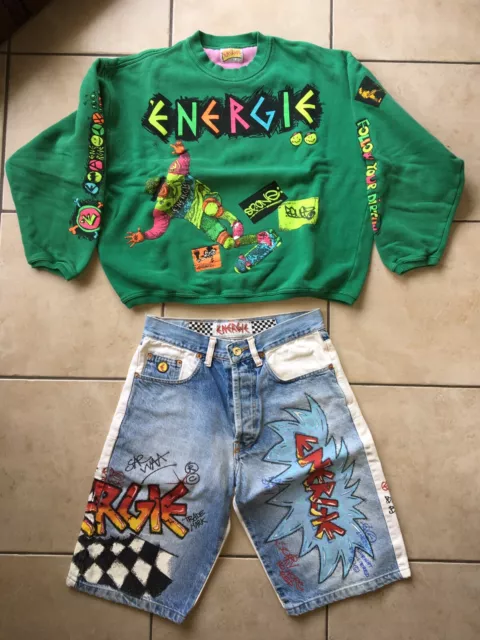 Felpa Energie Vintage - Anni 90 Più  Pantaloncini Taglie X  Bimbo 10-11 Anni