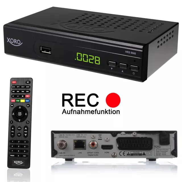 HD Sat Receiver Xoro HRS 8660 mit PVR USB TV Aufnahme HDMI DVB-S2 Digital HDTV