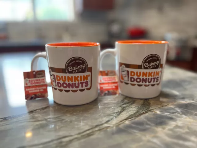 Set of 2 Dunkin Donuts Ground Bakery Series Coffee Cup Mug NEW Ceramic