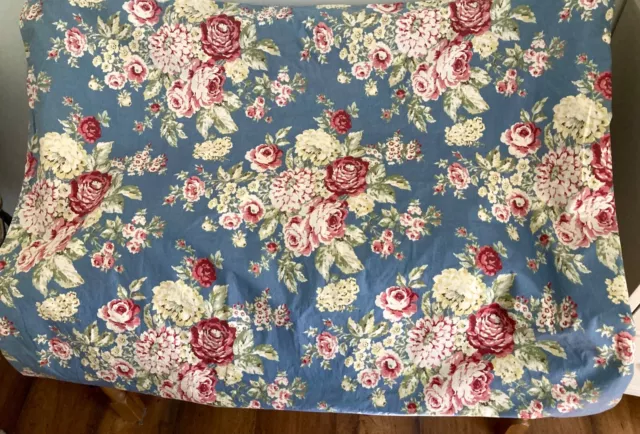 Eddie Bauer Twin Blue Floral Cotton Duvet  Cover Country Cottage USA 66x86