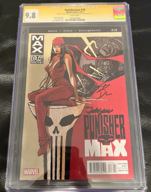 Punisher Max #18 12/11 CGC 9.8 Signed Jason Aaron Steve Dillon Dave Johnson