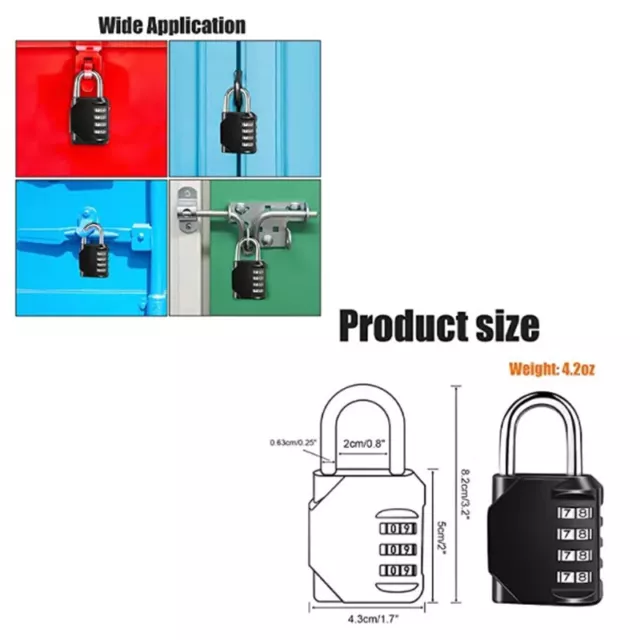 Locks TSA Approved Combination Lock PadLock Locker Security Suitcase Luggage Bag 2