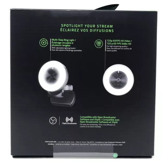 Razer Kiyo Full HD 1080p Streaming Webcam Camera Illumination RING Light NEW 3