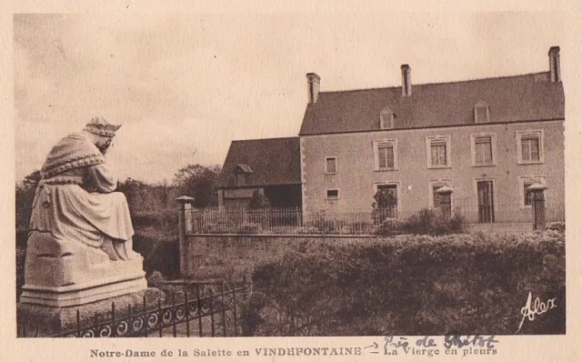 CPA 50 Env. Prétot Carentan VINDEFONTAINE Vierge en Pleurs N-D de la Salette1943