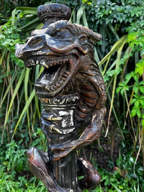 vintage attila's original repro of the artist griffin serpent lizard  36"x9"
