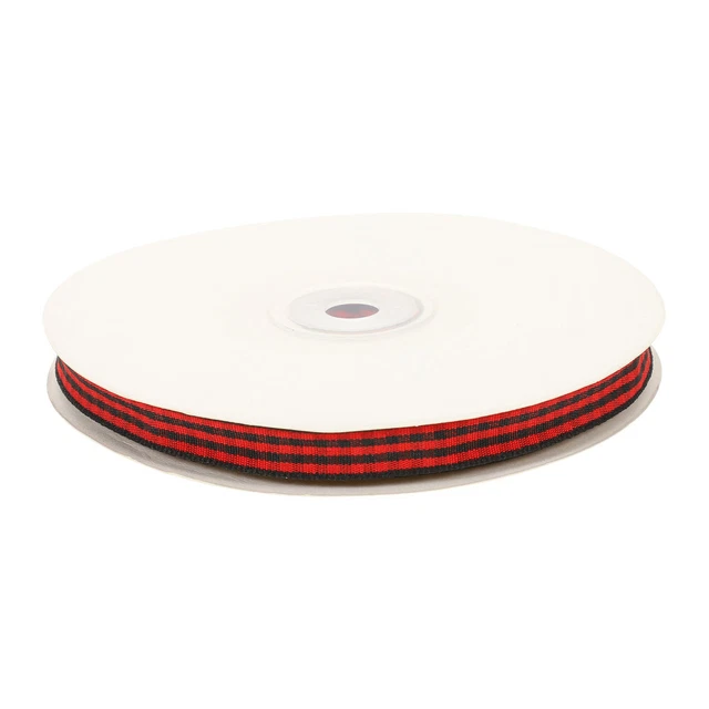 1 rollo de cintas de artesanía navideña cintas negras y rojas decoraciones de fiesta