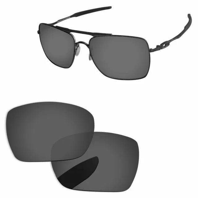 PapaViva Black & Silver Polarized Replacement Lenses For-Oakley Deviation OO4061