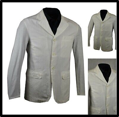 blazer giacca da uomo lino m 46 bianca elegante primaverile e di cotone estiva