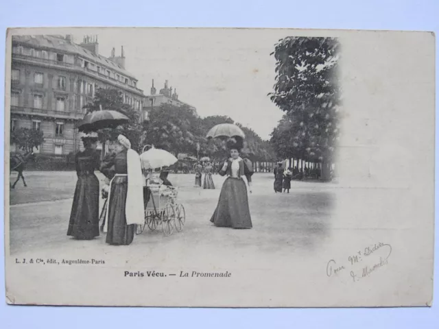 06D14 Cpa - Ancienne Carte Postale Paris Vécu - La Promenade - Belle Epoque