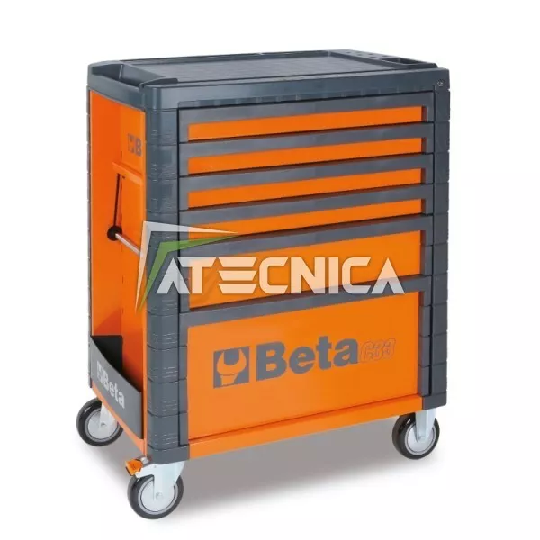 Carrello portautensili professionale da officina Beta C33 O 6 cassetti arancio