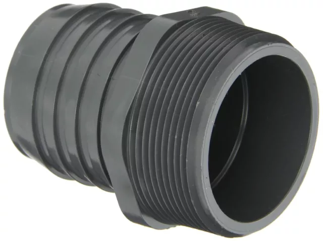 Dura 1436-012 PVC Tube Fitting, Adapter, Schedule 40, 1-1/4" Barbed x NPT Male