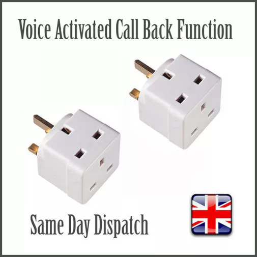 2x Voice Activated Wireless GSM Spy Bug SIM Mains Adapter Plug Listening Adaptor