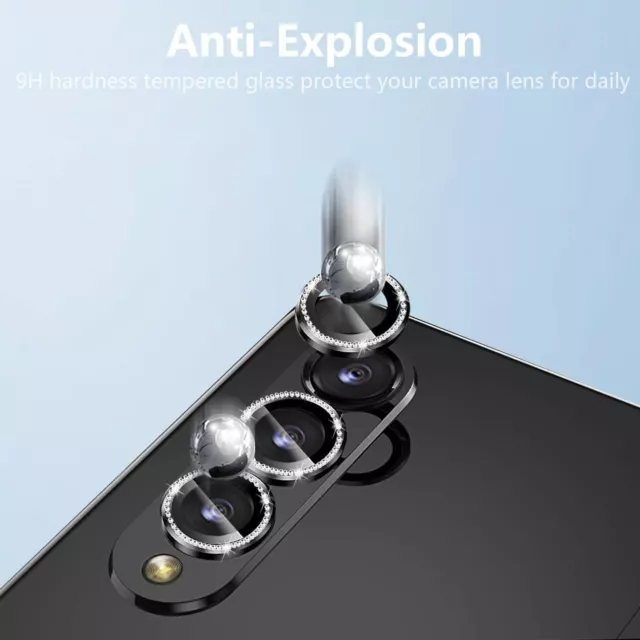 Bling Diamond Samsung Galaxy Z Fold4 Camera Lens Metal Ring Glass Protector Film 2