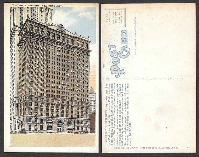 Old Postcard - New York City - Whitehall Building