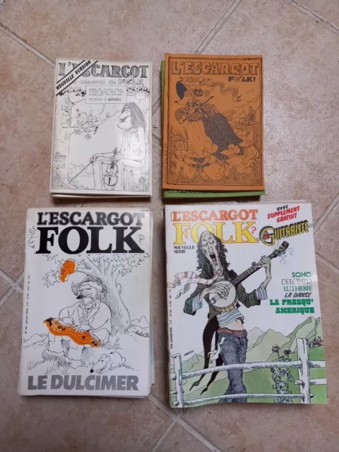 L'ESCARGOT FOLK - Lot de 38 revues de Sept/oct 1976 à Juill/août 1980