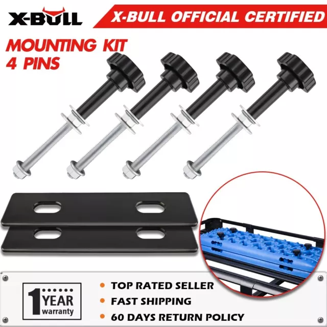 XBULL Recovery Tracks Mounting Fixing 4 Pins  Mount Bracket Holder Brackets Roof