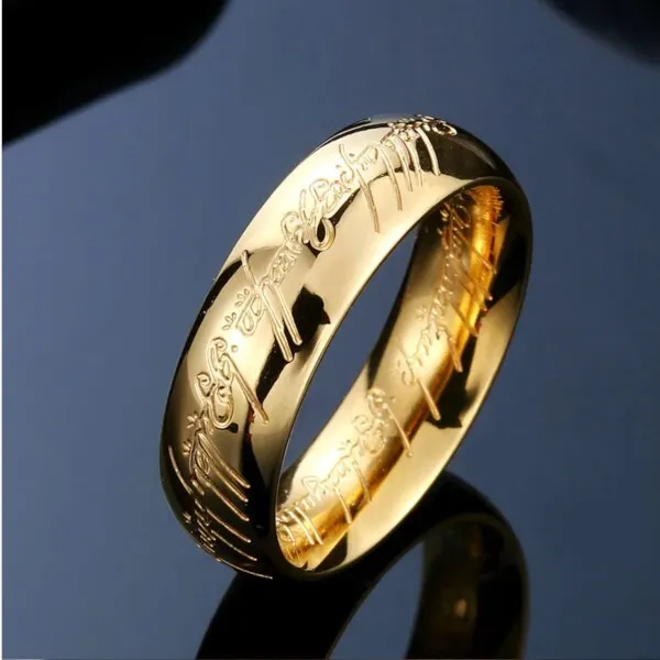 Ring Herr der Ringe Edelstahl Titan vergoldet sehr schön verarbeitet 22mm