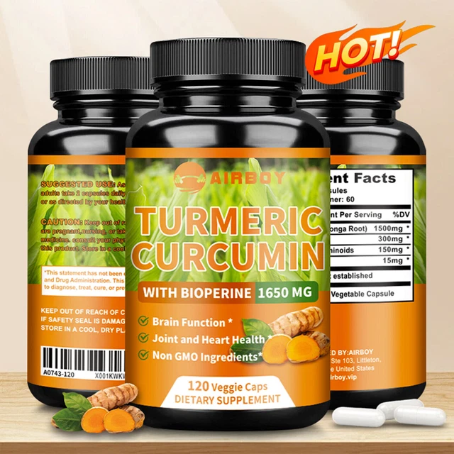 TURMERIC CURCUMIN CAPSULES Joint Support & pain Relief, Absorption