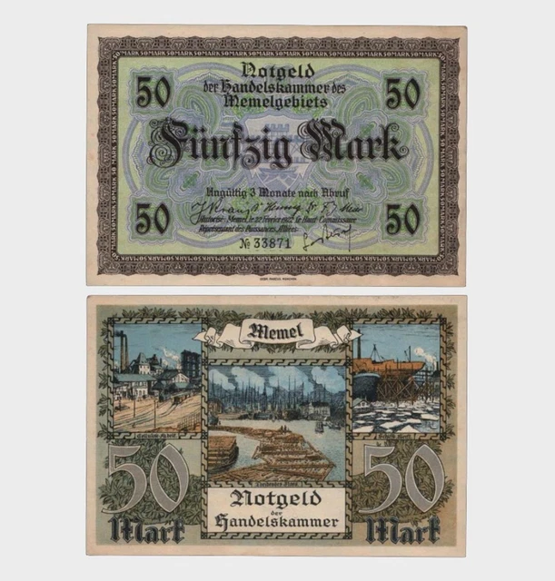 Memel - 1922 - 50 Mark - "EF" - #CO2339